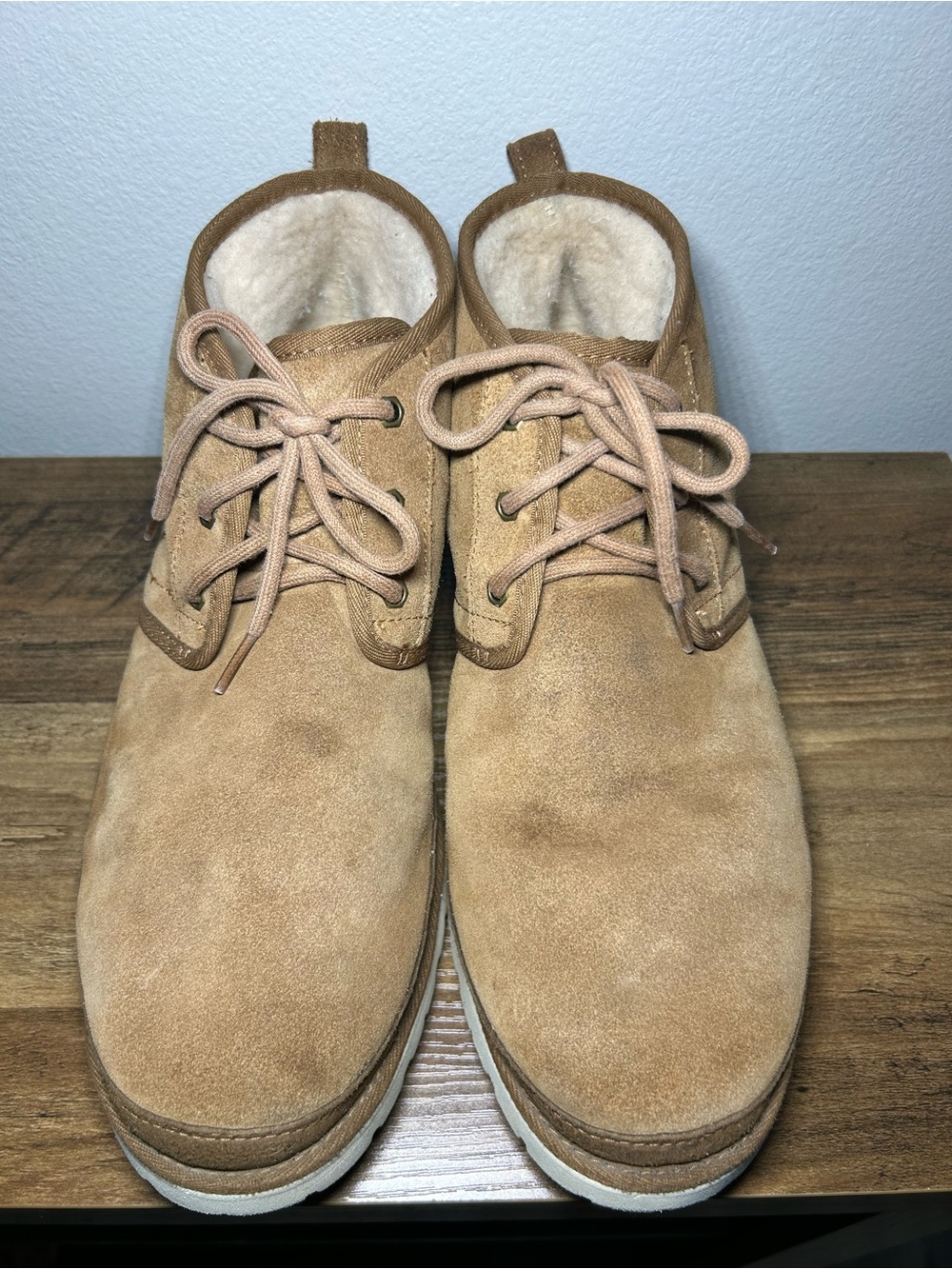 UGG Vibram Men's Tan Suede Chukka Boots with Shearling Lining